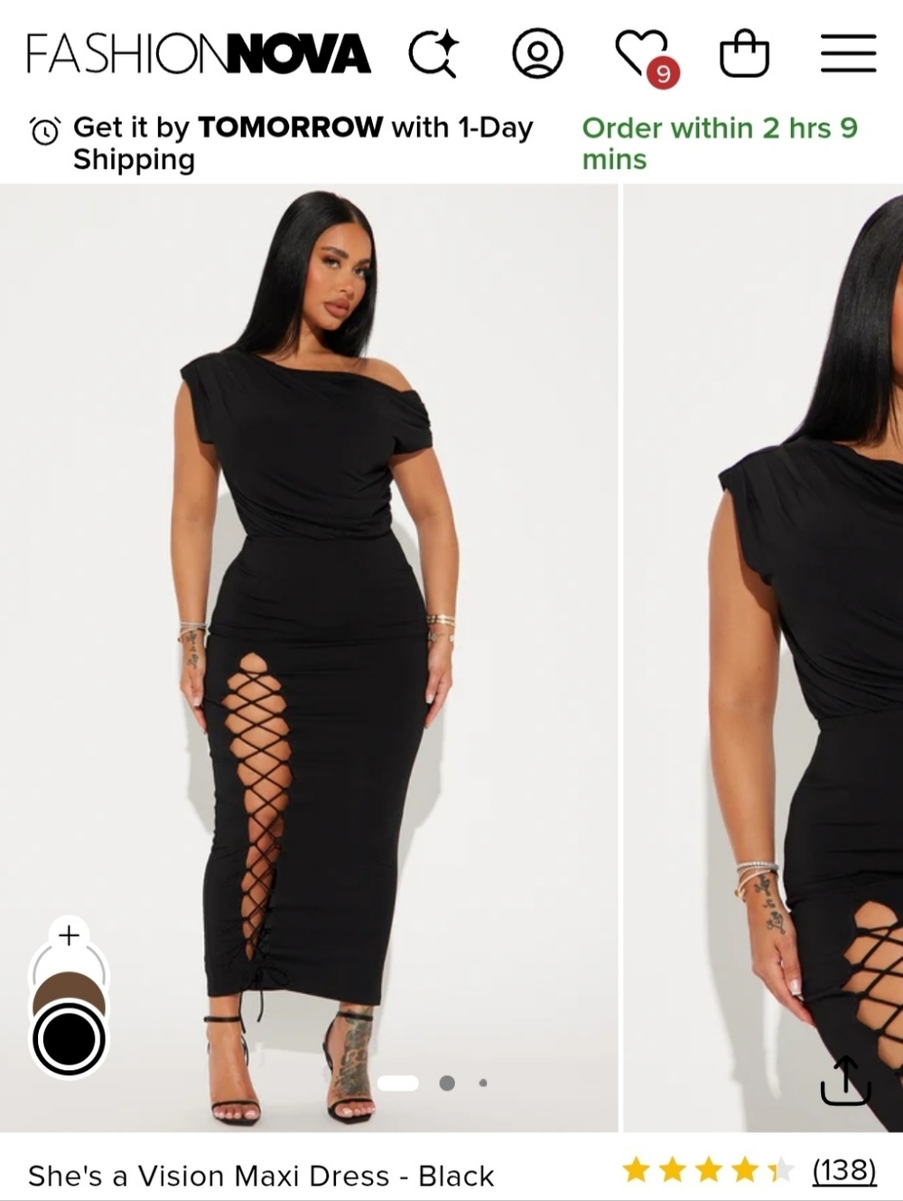Fashion NOVA Black Midi Dress Size 1x